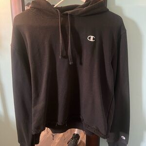 Champion Black Pullover Cropped Hoodie